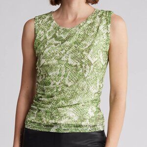 Snakeskin Ruched Sleeveless Top Size Medium